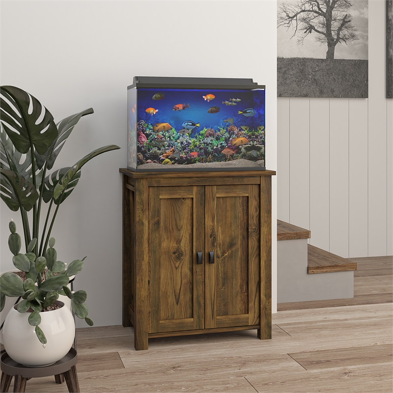 Flipper by Ollie & Hutch 10/20 Gallon Aquarium/Terrarium Stand in Rustic