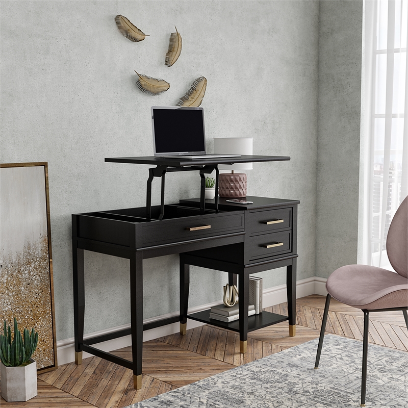 CosmoLiving by Cosmopolitan Westerleigh Lift-Top Computer Desk in Black