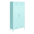 Novogratz Cache 2 Door Tall Metal Locker Style Storage Cabinet in Mint