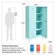 Novogratz Cache 2 Door Tall Metal Locker Style Storage Cabinet in Mint