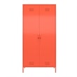 Novogratz 2 Door Tall Metal Locker Style Storage Cabinet in Orange