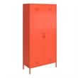 Novogratz 2 Door Tall Metal Locker Style Storage Cabinet in Orange