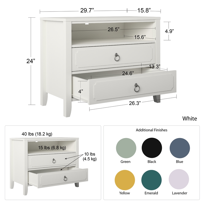 Novogratz Her Majesty 2 Drawer Nightstand in Blue