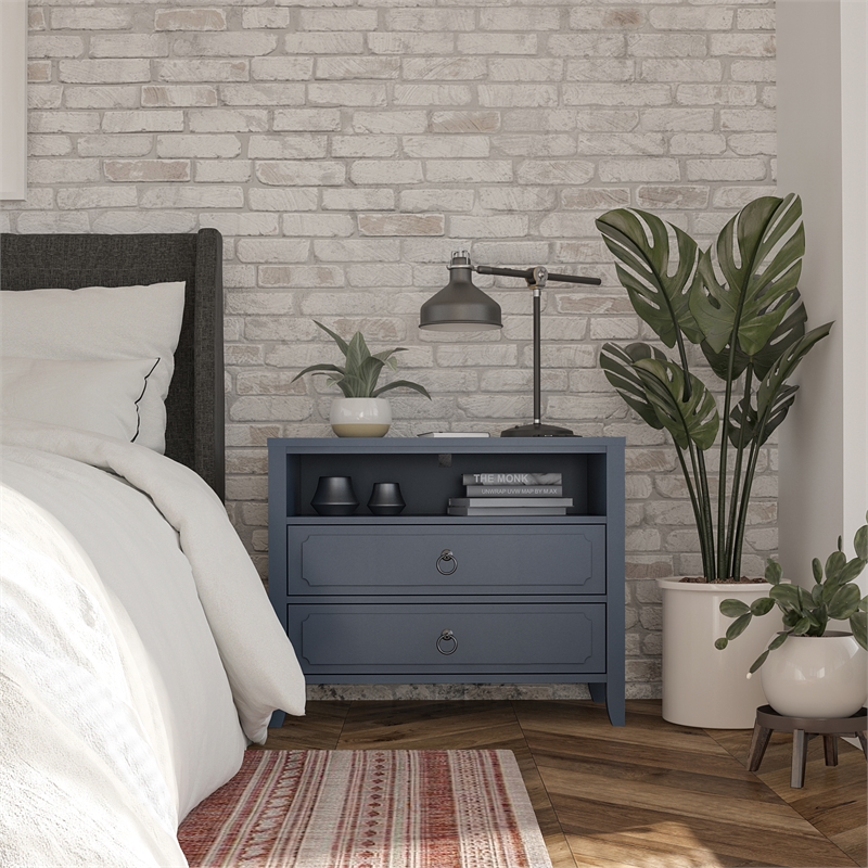 Novogratz Her Majesty 2 Drawer Nightstand in Blue