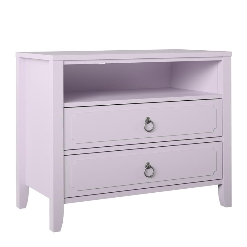 Novogratz Her Majesty 2 Drawer Nightstand in Lavender