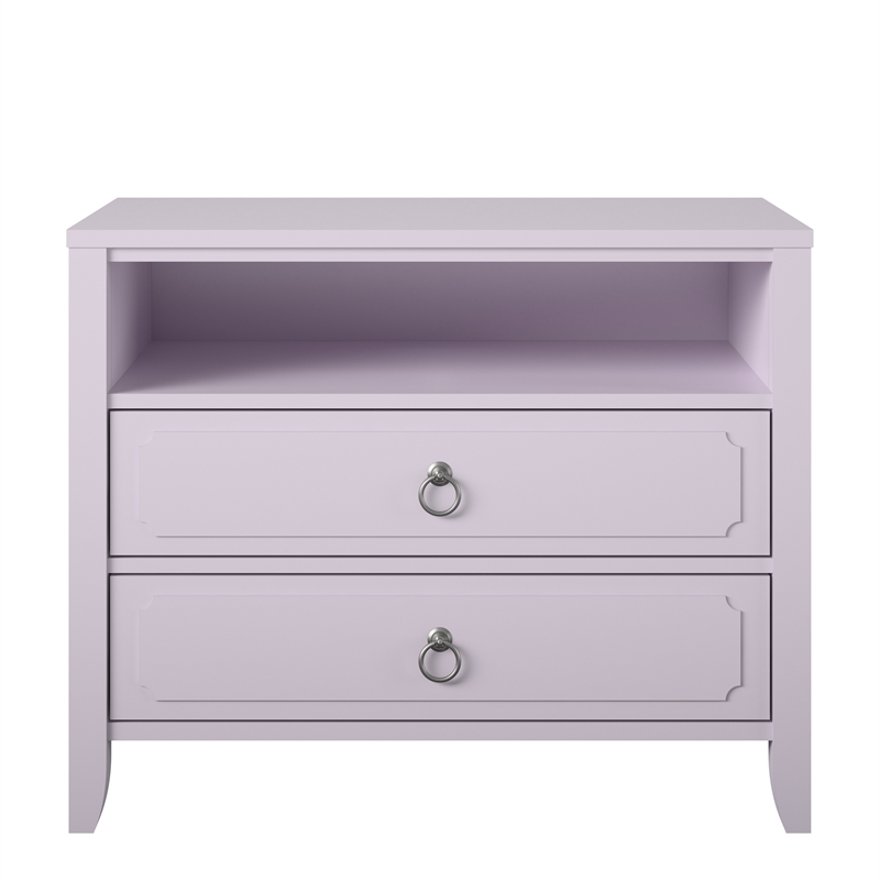 Novogratz Her Majesty 2 Drawer Nightstand in Lavender