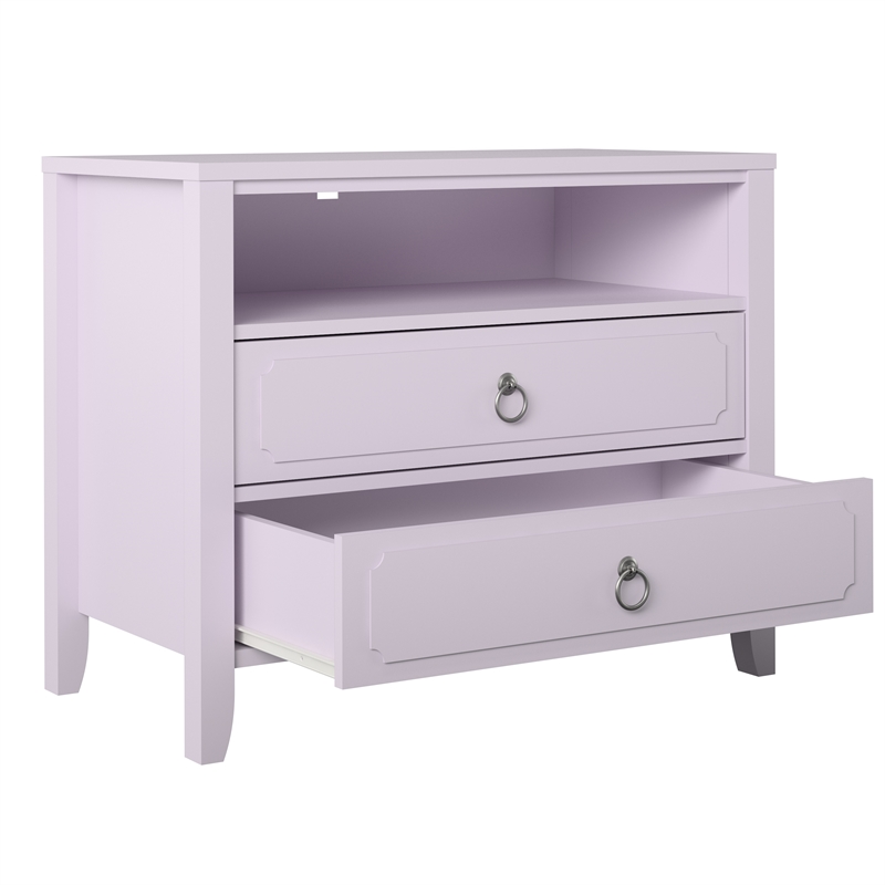 Novogratz Her Majesty 2 Drawer Nightstand in Lavender