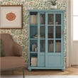 Ameriwood Home Aaron Lane Bookcase with Sliding Glass Doors in Pale Blue