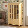 Ameriwood Home Aaron Lane Bookcase with Sliding Glass Doors in Pale Yellow