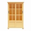 Ameriwood Home Aaron Lane Bookcase with Sliding Glass Doors in Pale Yellow