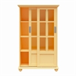 Ameriwood Home Aaron Lane Bookcase with Sliding Glass Doors in Pale Yellow
