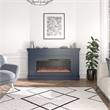Novogratz Waverly Mantel Electric Fireplace & Crystal Ember Bed in Navy