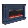 Novogratz Waverly Mantel Electric Fireplace & Crystal Ember Bed in Navy