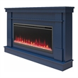 Novogratz Waverly Mantel Electric Fireplace & Crystal Ember Bed in Navy