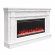 Novogratz Waverly Mantel Electric Fireplace & Crystal Ember Bed in White Marble