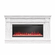 Novogratz Waverly Mantel Electric Fireplace & Crystal Ember Bed in White Marble