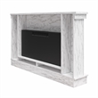 Novogratz Waverly Mantel Electric Fireplace & Crystal Ember Bed in White Marble