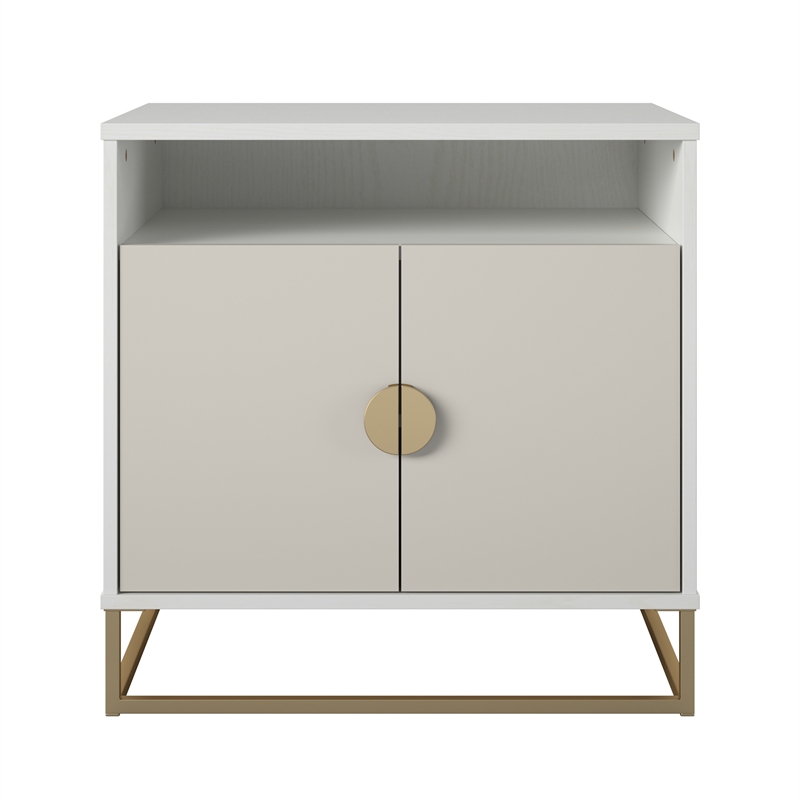 Novogratz Kelly Accent Cabinet in White/Taupe