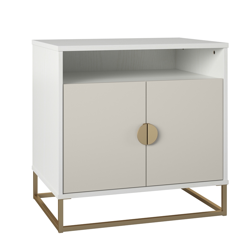 Novogratz Kelly Accent Cabinet in White/Taupe