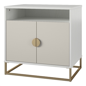 Novogratz Kelly Accent Cabinet in White/Taupe
