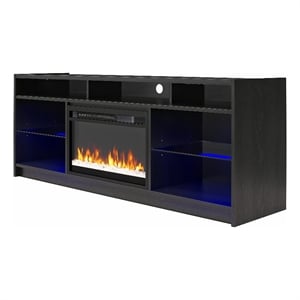 Ameriwood Home Luna Fireplace TV Stand for TVs up to 65&quot in Black Oak