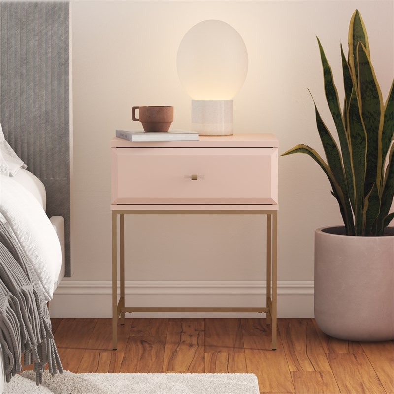 Mr.Kate Effie Nightstand in Pale Pink