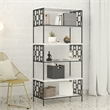 CosmoLiving by Cosmopolitan Ella 5 Shelf Bookcase in White Faux Marble/Black