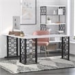 CosmoLiving by Cosmopolitan Ella 5 Shelf Bookcase in White Faux Marble/Black