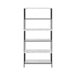 CosmoLiving by Cosmopolitan Ella 5 Shelf Bookcase in White Faux Marble/Black