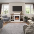 Ameriwood Home Gateswood Electric Fireplace Mantel & Bookcase - Plaster & Walnut