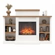 Ameriwood Home Gateswood Electric Fireplace Mantel & Bookcase - Plaster & Walnut