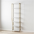 CosmoLiving by Cosmopolitan Gwyneth Closet Shelves in White Faux Marble & Bronze