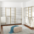 CosmoLiving by Cosmopolitan Gwyneth Closet Shelves in White Faux Marble & Bronze