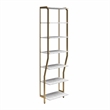 CosmoLiving by Cosmopolitan Gwyneth Closet Shelves in White Faux Marble & Bronze
