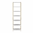 CosmoLiving by Cosmopolitan Gwyneth Closet Shelves in White Faux Marble & Bronze
