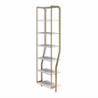 CosmoLiving by Cosmopolitan Gwyneth Closet Shelves in White Faux Marble & Bronze