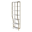 CosmoLiving by Cosmopolitan Gwyneth Closet Shelves in White Faux Marble & Bronze