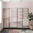 CosmoLiving by Cosmopolitan Gwyneth Closet Vanity in White Faux Marble & Bronze