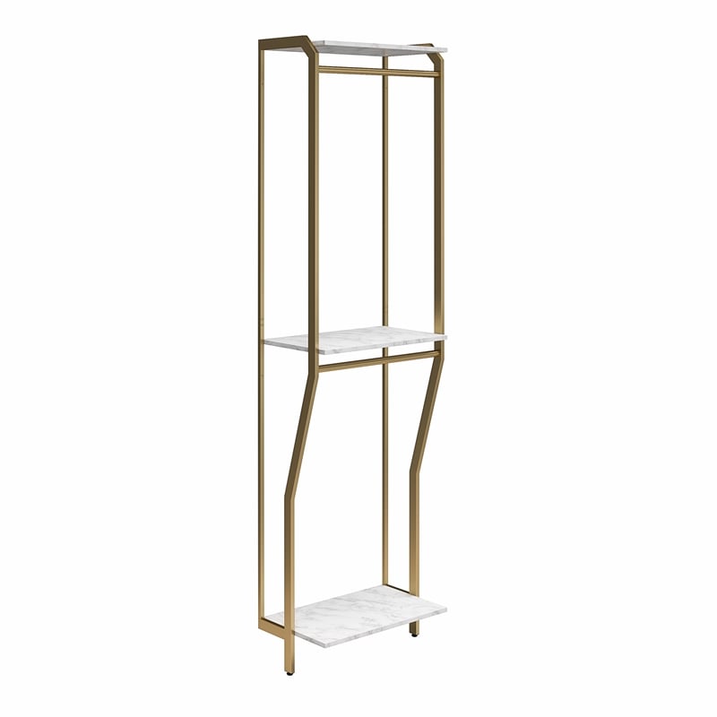 CosmoLiving by Cosmopolitan Gwyneth Closet Hanging Rods in White Faux Marble