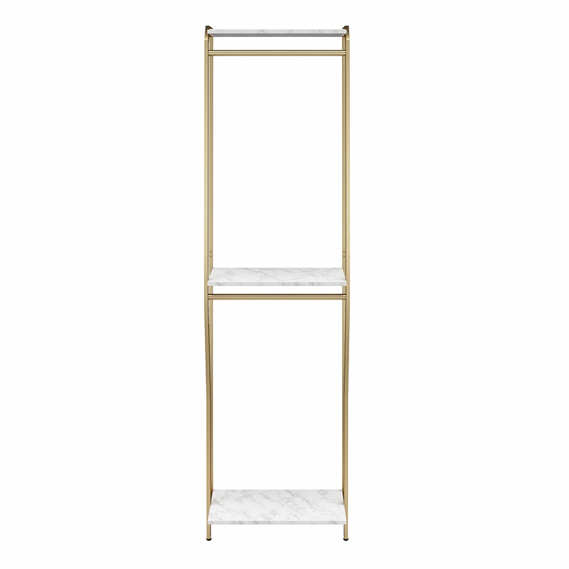 CosmoLiving by Cosmopolitan Gwyneth Closet Hanging Rods in White Faux Marble