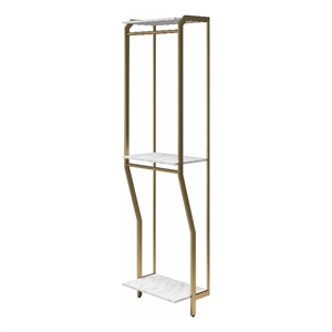 CosmoLiving by Cosmopolitan Gwyneth Closet Hanging Rods in White Faux Marble
