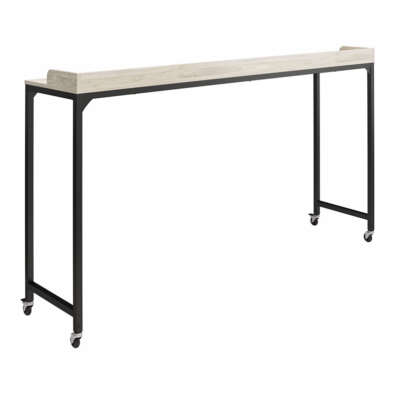 Ameriwood Home Park Hill Adjustable Height Over-The-Bed Desk w/Castors Lt Walnut
