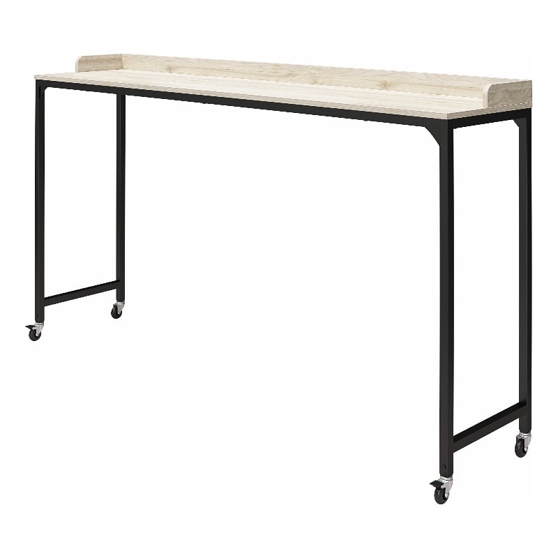 Ameriwood Home Park Hill Adjustable Height Over-The-Bed Desk w/Castors Lt Walnut