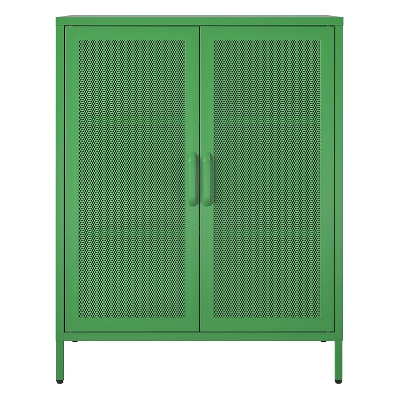 Ameriwood Home Novogratz Channing 2-Door Metal Accent Cabinet in Kelly Green