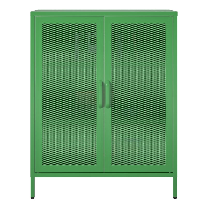 Ameriwood Home Novogratz Channing 2-Door Metal Accent Cabinet in Kelly Green