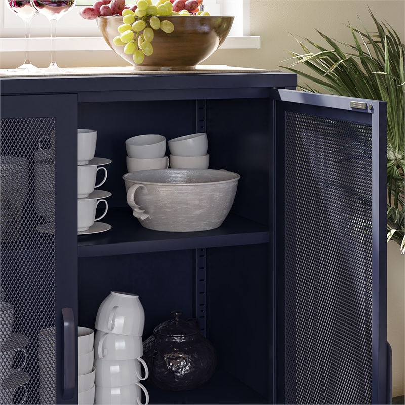 Ameriwood Home Novogratz Channing 2-Door Metal Accent Cabinet in Navy