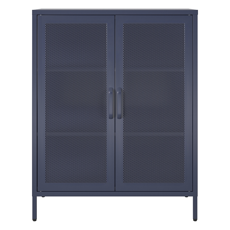 Ameriwood Home Novogratz Channing 2-Door Metal Accent Cabinet in Navy