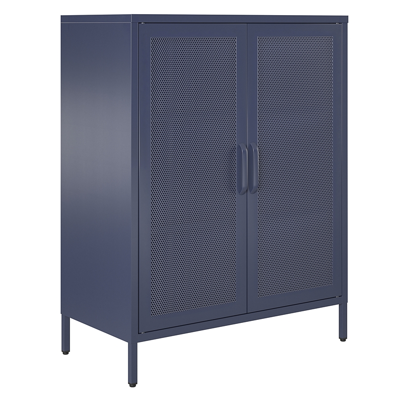 Ameriwood Home Novogratz Channing 2-Door Metal Accent Cabinet in Navy