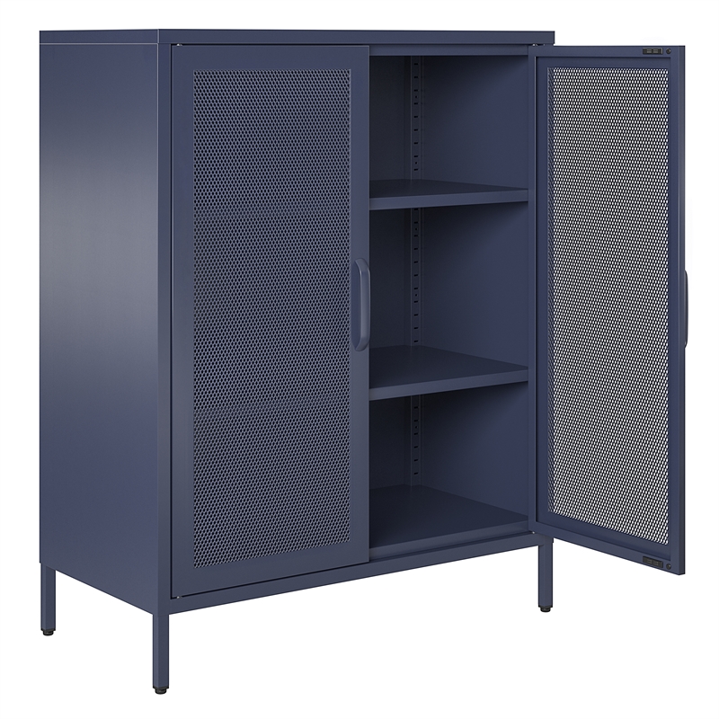 Ameriwood Home Novogratz Channing 2-Door Metal Accent Cabinet in Navy