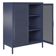 Ameriwood Home Novogratz Channing 2-Door Metal Accent Cabinet in Navy